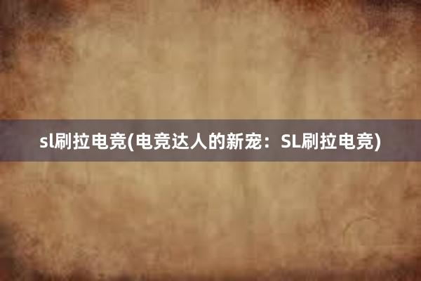 sl刷拉电竞(电竞达人的新宠：SL刷拉电竞)