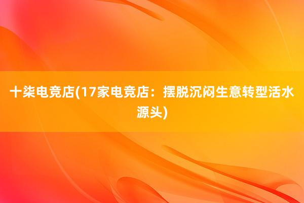 十柒电竞店(17家电竞店：摆脱沉闷生意转型活水源头)