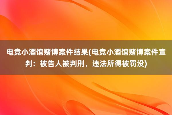 电竞小酒馆赌博案件结果(电竞小酒馆赌博案件宣判：被告人被判刑，违法所得被罚没)