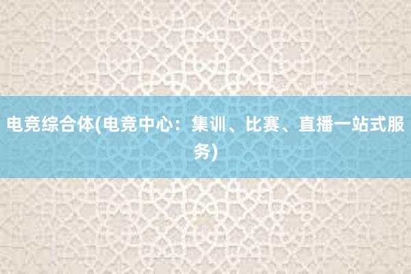 电竞综合体(电竞中心：集训、比赛、直播一站式服务)