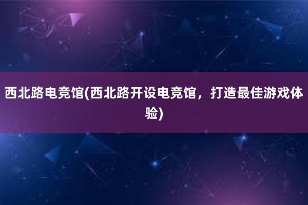 西北路电竞馆(西北路开设电竞馆，打造最佳游戏体验)