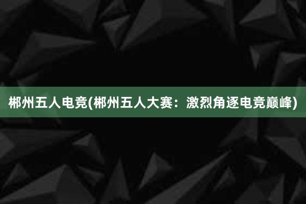 郴州五人电竞(郴州五人大赛：激烈角逐电竞巅峰)