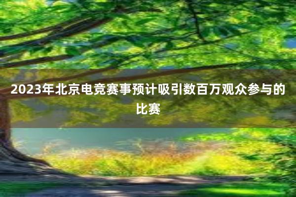 2023年北京电竞赛事预计吸引数百万观众参与的比赛