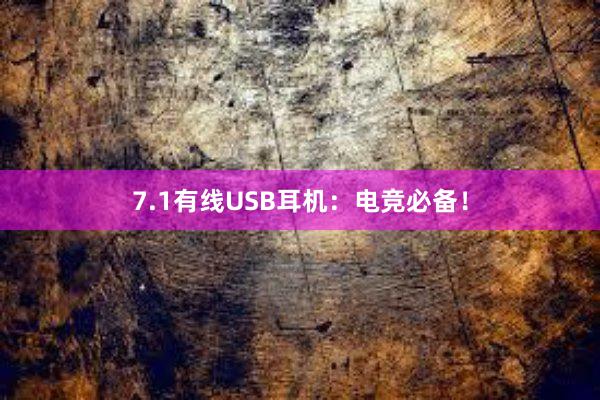 7.1有线USB耳机：电竞必备！