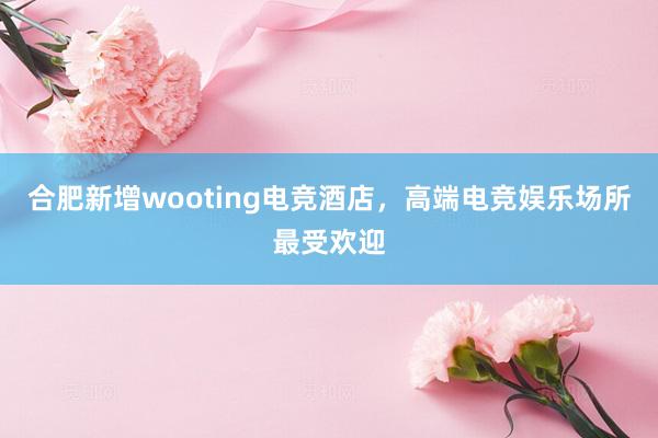 合肥新增wooting电竞酒店，高端电竞娱乐场所最受欢迎