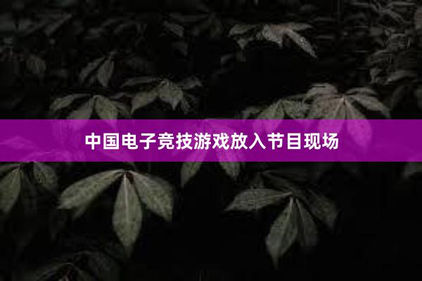 中国电子竞技游戏放入节目现场