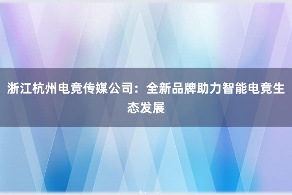 浙江杭州电竞传媒公司：全新品牌助力智能电竞生态发展