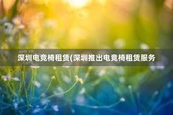 深圳电竞椅租赁(深圳推出电竞椅租赁服务