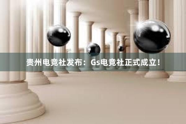 贵州电竞社发布：Gs电竞社正式成立！